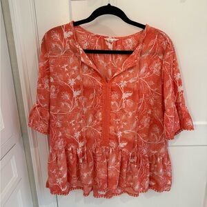 Caslon Coral Floral Blouse